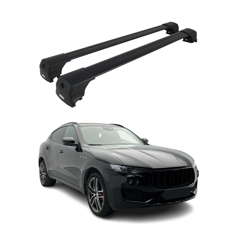Barres De Toit Transversales pour Maserati Levante 2016-2021 Alu Noir ABE