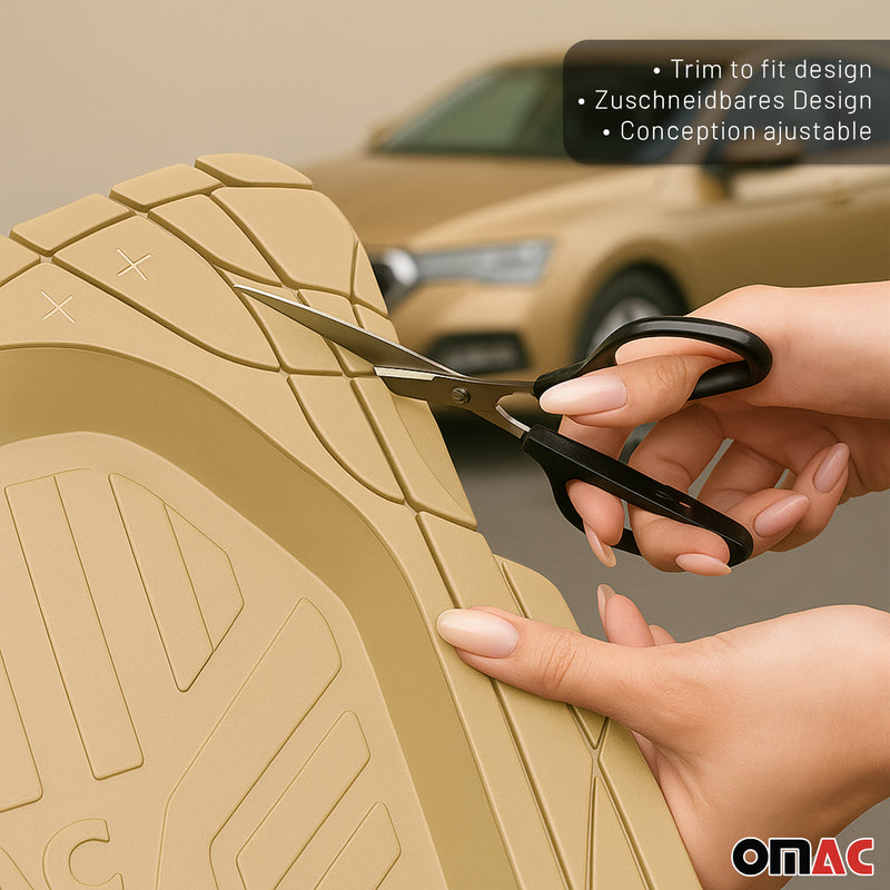 2020-2024 Polestar 2 Tapis de sol de voiture profond antidérapant 4 Pcs Beige