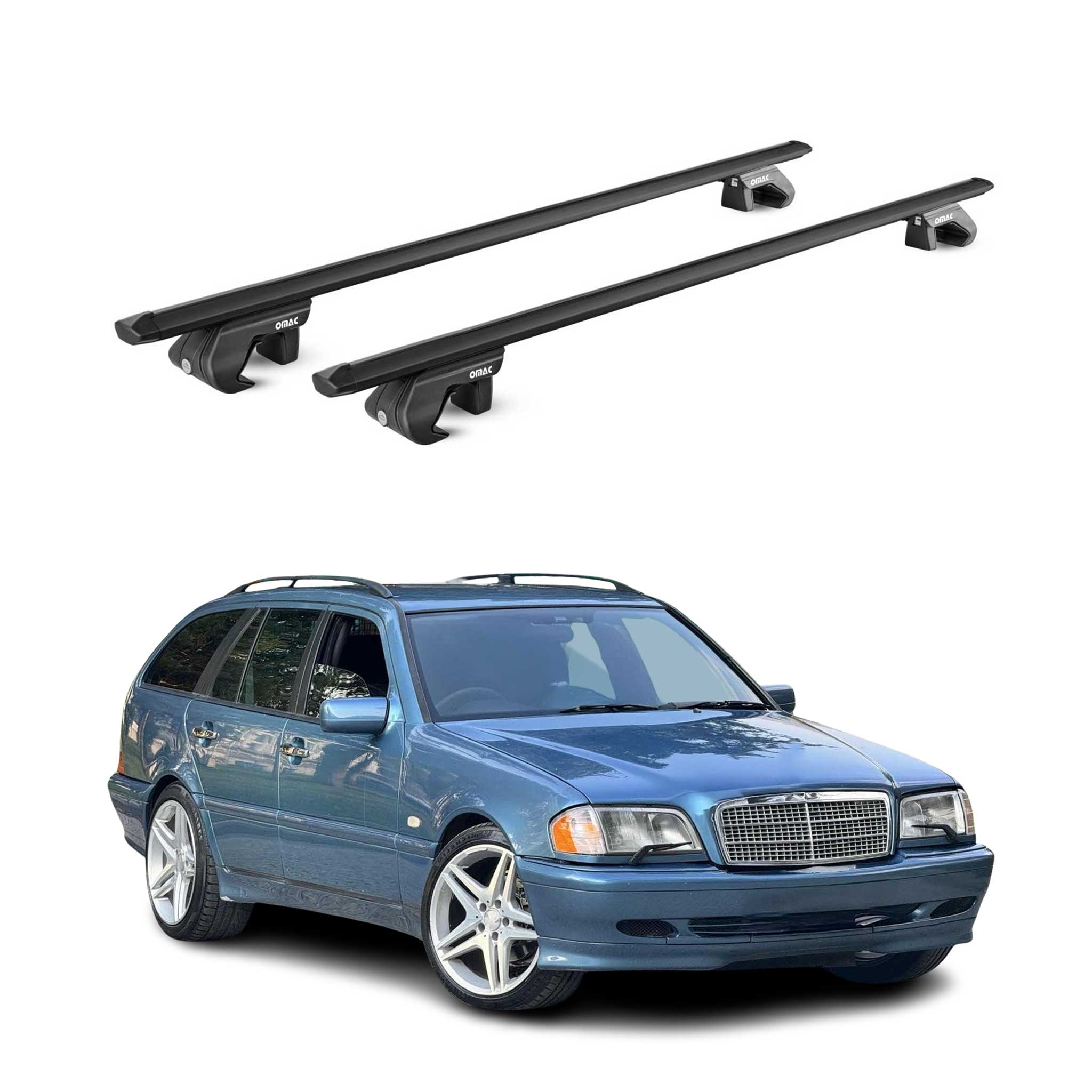 Barres de toit transversales pour Mercedes Classe C S202 S203 S204 1993-2014 ABE