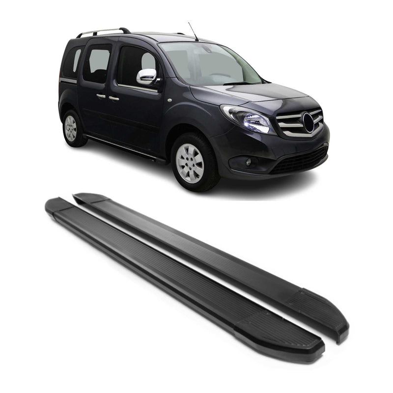 Marchepieds Latéraux pédale pour Mercedes Citan 2012-2021 en Alu Noir 2Pcs