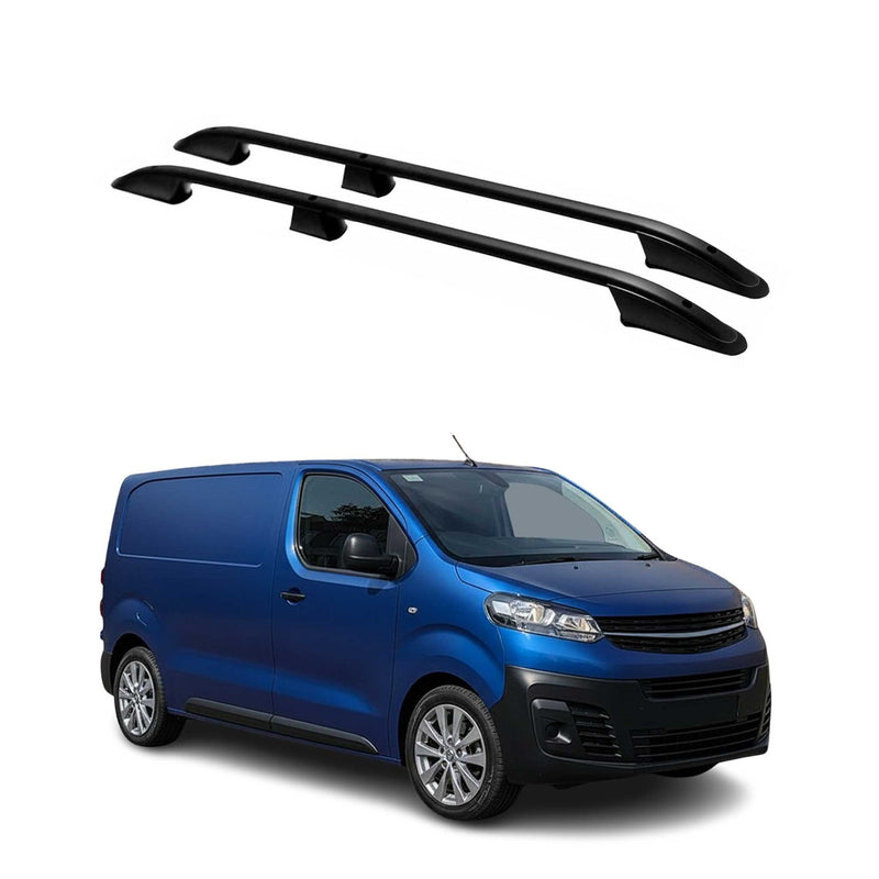 Barres de toit longitudinales pour Opel Vivaro / Zafira Life 2019-25 L2 Alu Noir