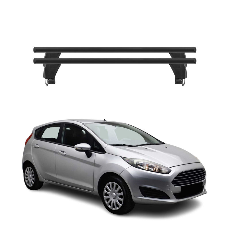 Menabo Barres de toit Transversales pour Ford Fiesta VI 2013-2017 Alu Noir ABE