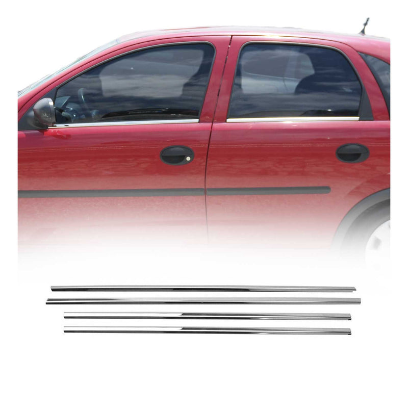 Baguettes pour contour Latérales pour Opel Coa C 2000-2006 en acier inox Chromé