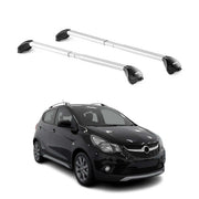 Barres de toit pour Opel Karl Rocks 2017-2019 5P Gris Argenté 2 pièces ABE