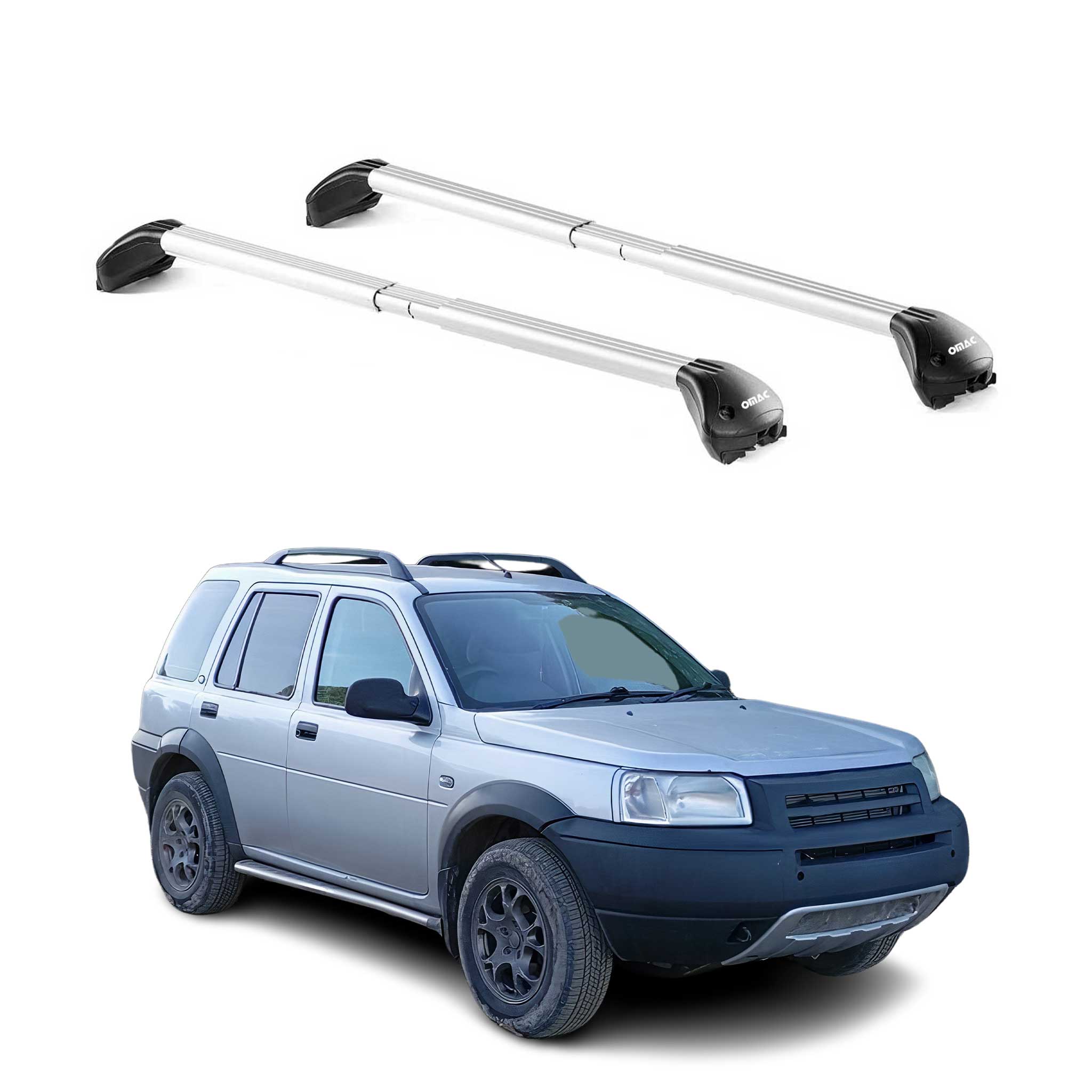 Barres de toit pour Land Rover Freelander I 1998-2006 5P Gris Argenté 2x ABE