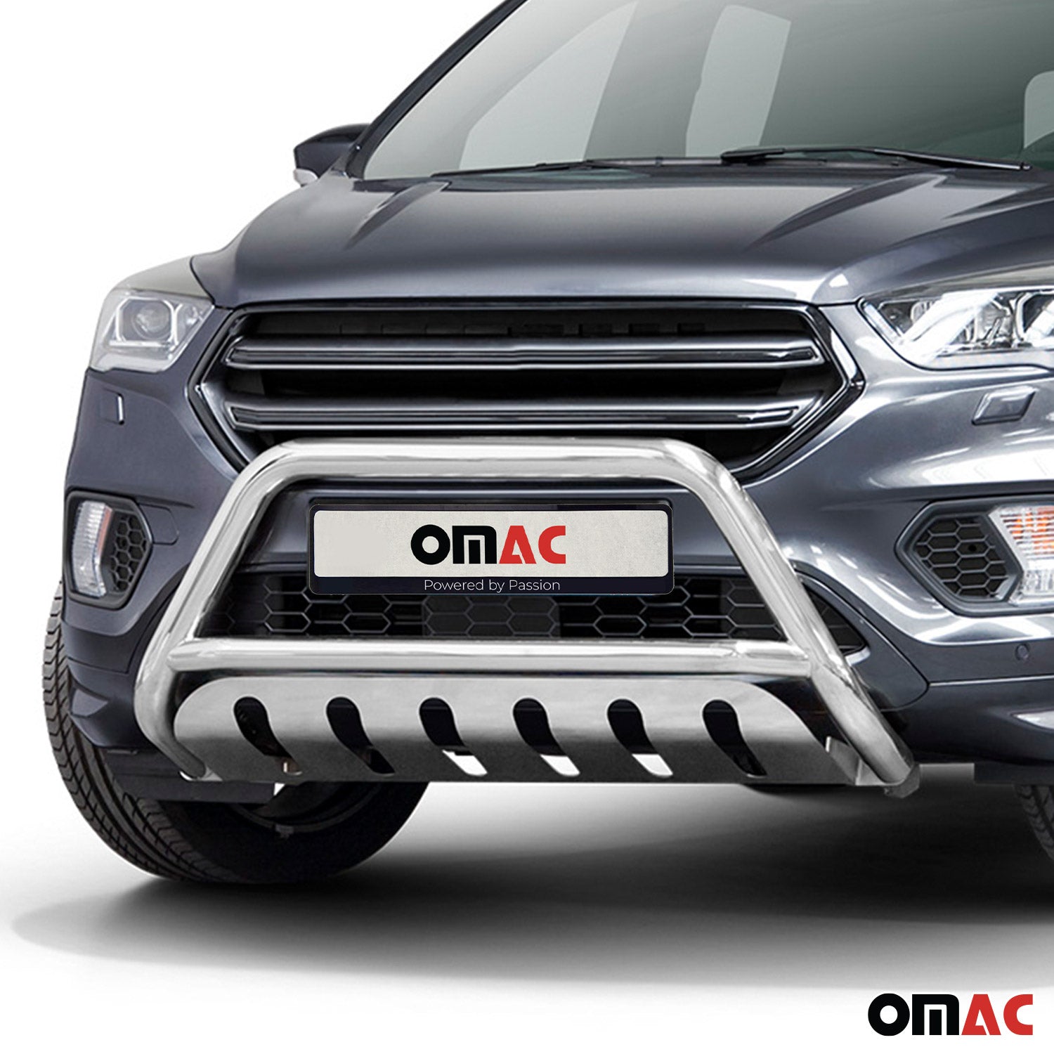 Pare-Buffle Avant Pour Ford Kuga II 2017-2019 Facelift en Acier Inox Argent
