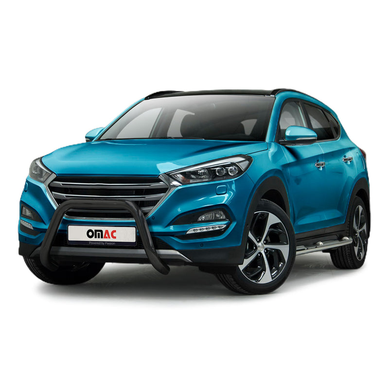 Pare-Buffle Avant Pour Hyundai Tucson 2015-2021 Acier Inoxydable Noir