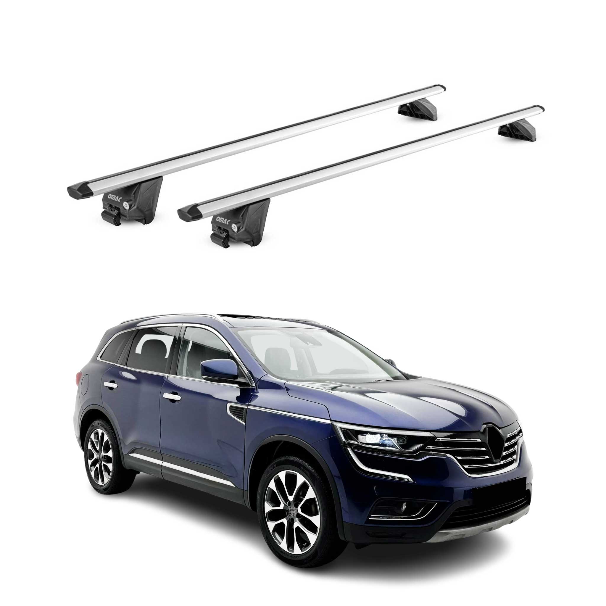 Barres de toit transversales pour Renault Koleos II 2017-2025 Alu Gris 2x ABE