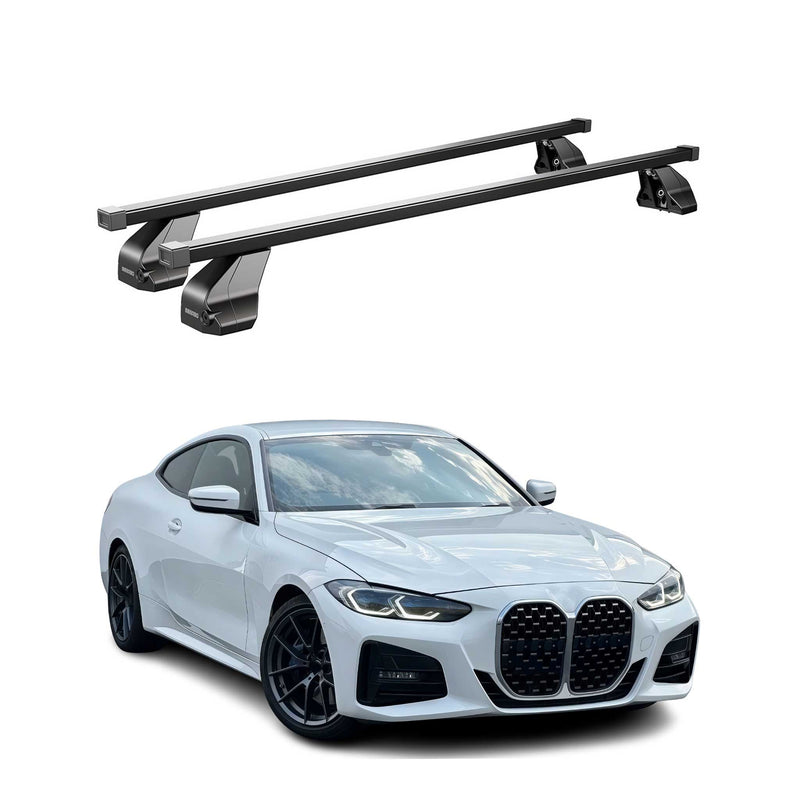Barres de toit transversales pour BMW Série 4 G26 Gran Coupé 2021-25 Acier Noir