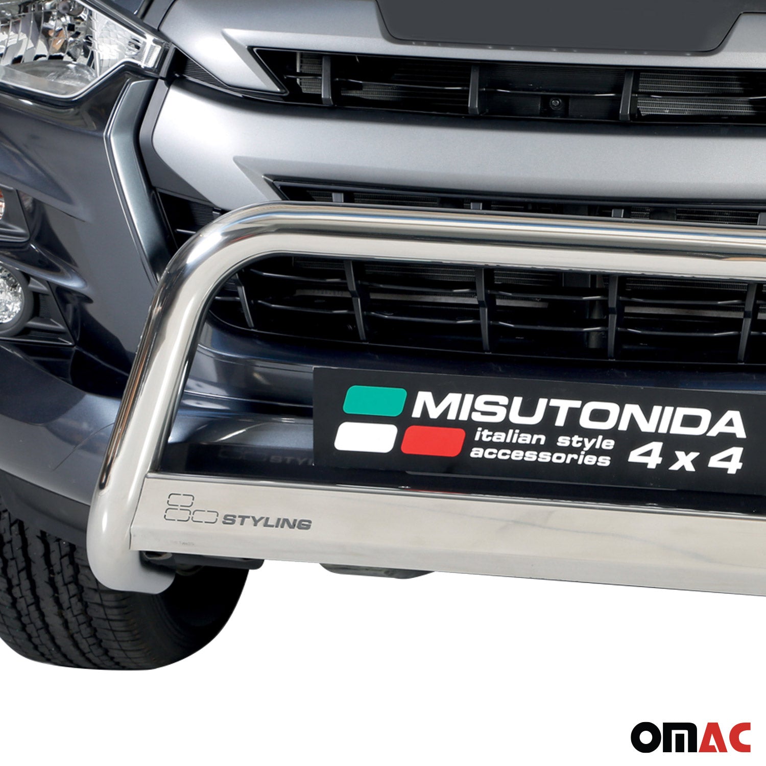 Pare-buffle Avant pour Isuzu D-Max 2019-2022 Pre-FL 63mm en Acier Argent