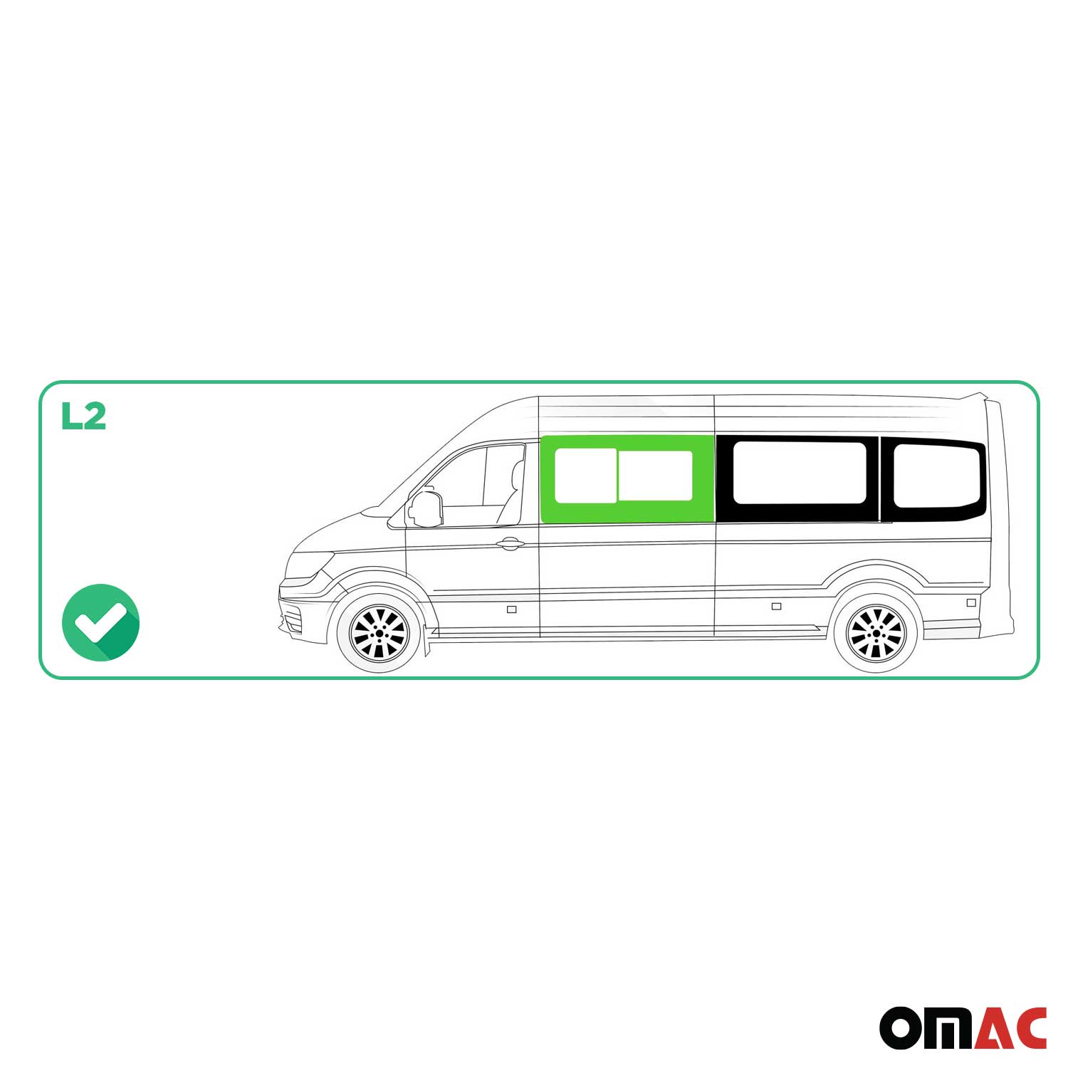 Vitre de Porte pour VW Crafter 2017-2025 L2 Avant Gauche Pas pour coulissante