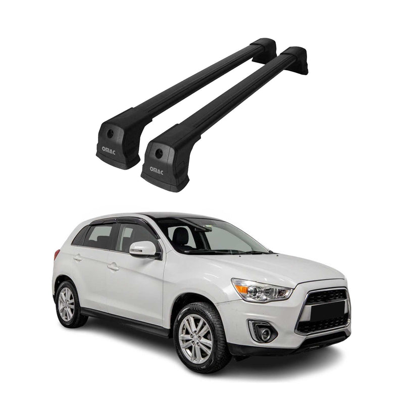Barres de toit transversales pour Mitsubishi ASX 2010-2023 Aluminium Noir 2 pcs