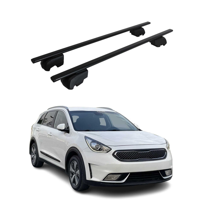 Barres de toit Transversales pour Kia Niro 2017-2021 ABE Fer Noir 2x