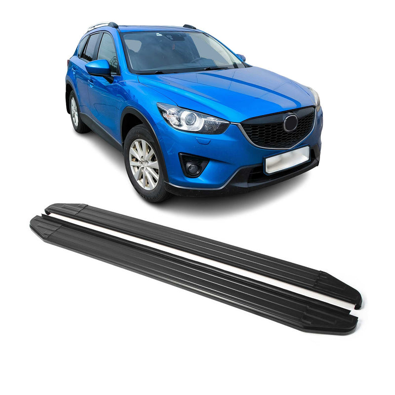 Marchepieds Latéraux pour Mazda CX-5 2011-2017 Alu Noir ABE