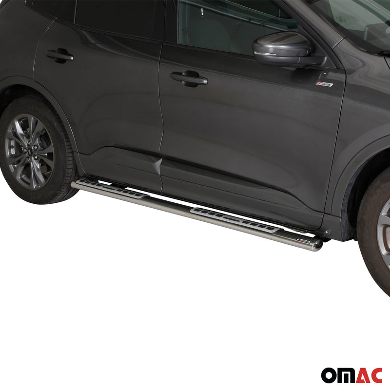 Marchepieds Latéraux pour Ford Kuga 2019-2025 Acier Inoxydable Argent