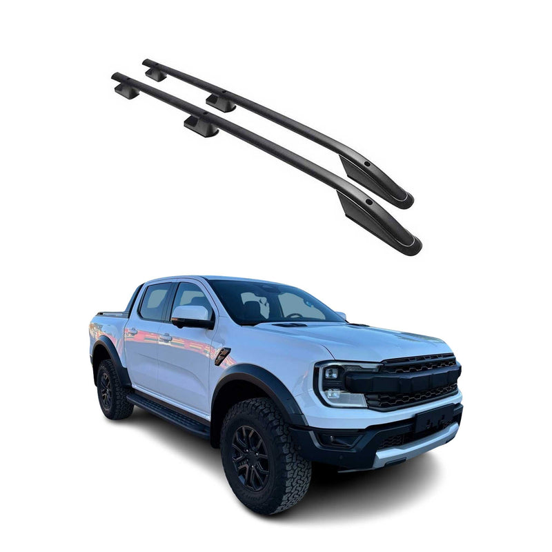 Barres de toit longitudinales pour Ford Ranger PK P703 2022-2025 Aluminium Noir