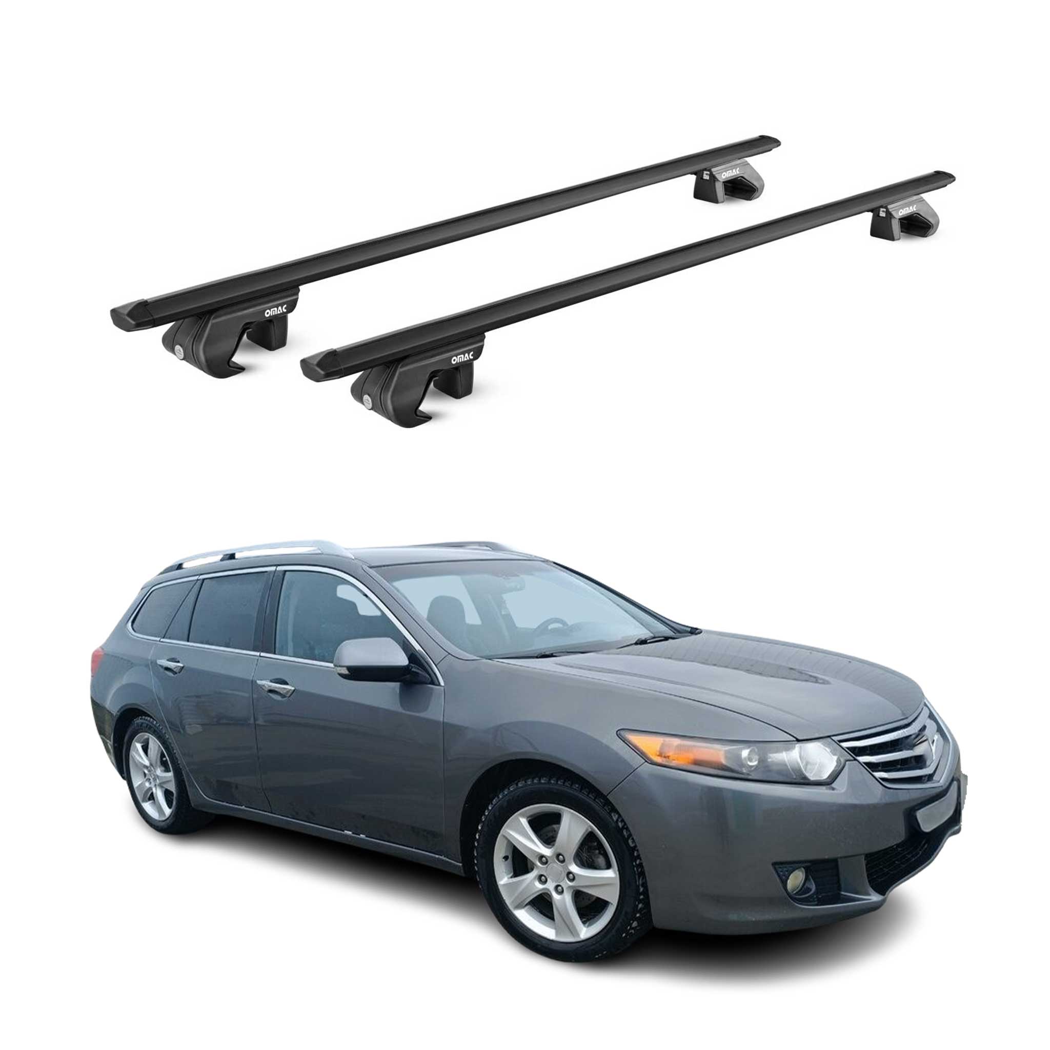Barres de toit transversales ABE pour Honda Accord SW 1998-2015 5 P Alu Noir 2x