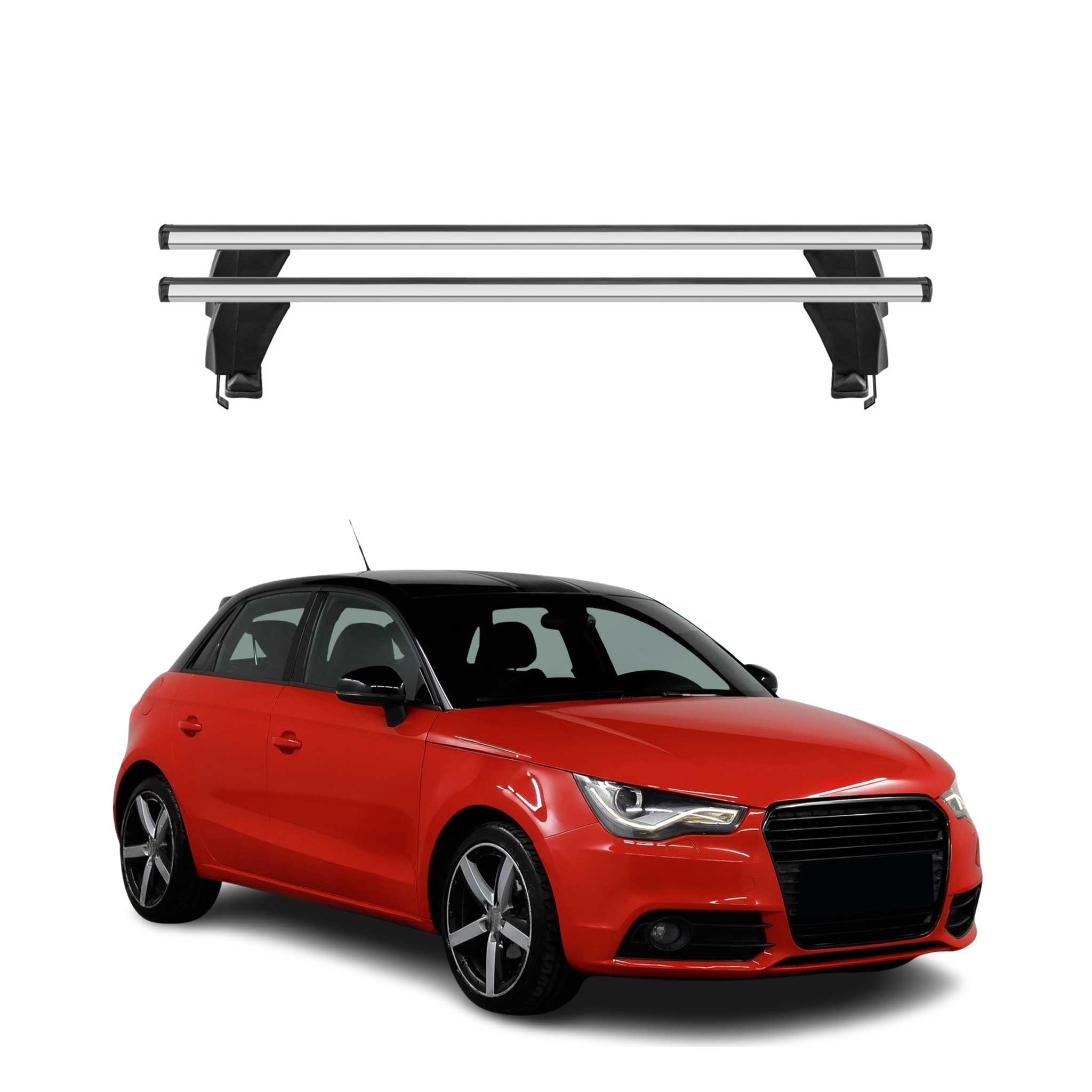 Menabo Barres de transversales pour Audi A1 8XA Sportback 2012-2018 Alu Gris 2x