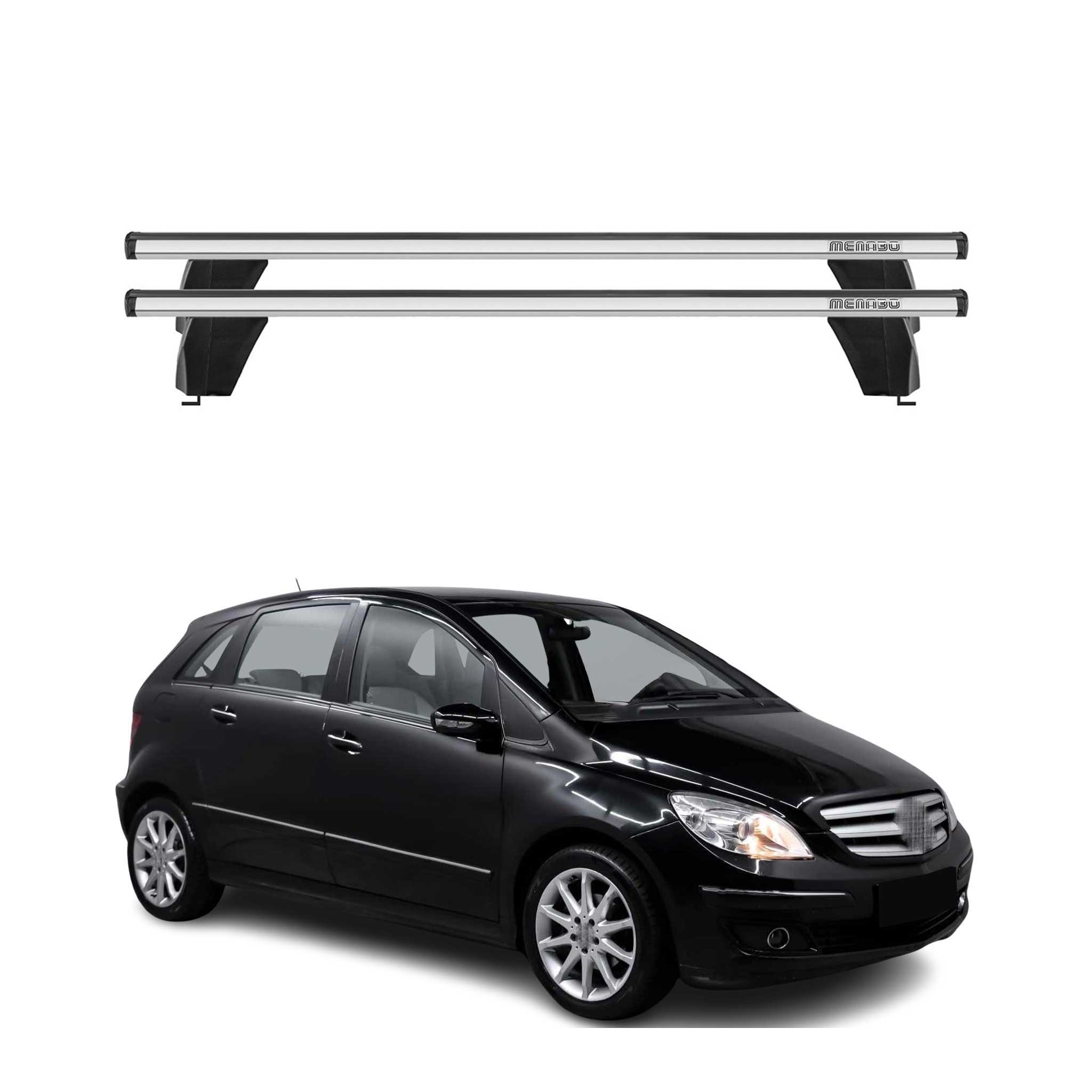 Menabo Barres de toit Transversales pour Mercedes Classe B W245 2005-2011 Gris