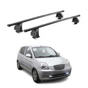 Barres de toit transversales acier pour Kia Picanto I 2004-2011 TÜV Noir 2Pcs