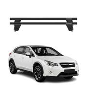 Menabo Barres de toit Transversales pour Subaru XV 2011-2018 Alu Noir ABE 2x