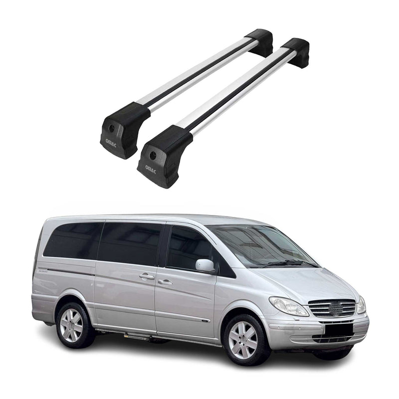Barres de toit transversales pour Mercedes Vito W639 2003-2014 noir gris