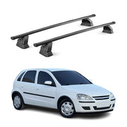 Barres de toit transversales acier pour Opel Corsa C 2000-2006 HB TÜV Noir 2Pcs