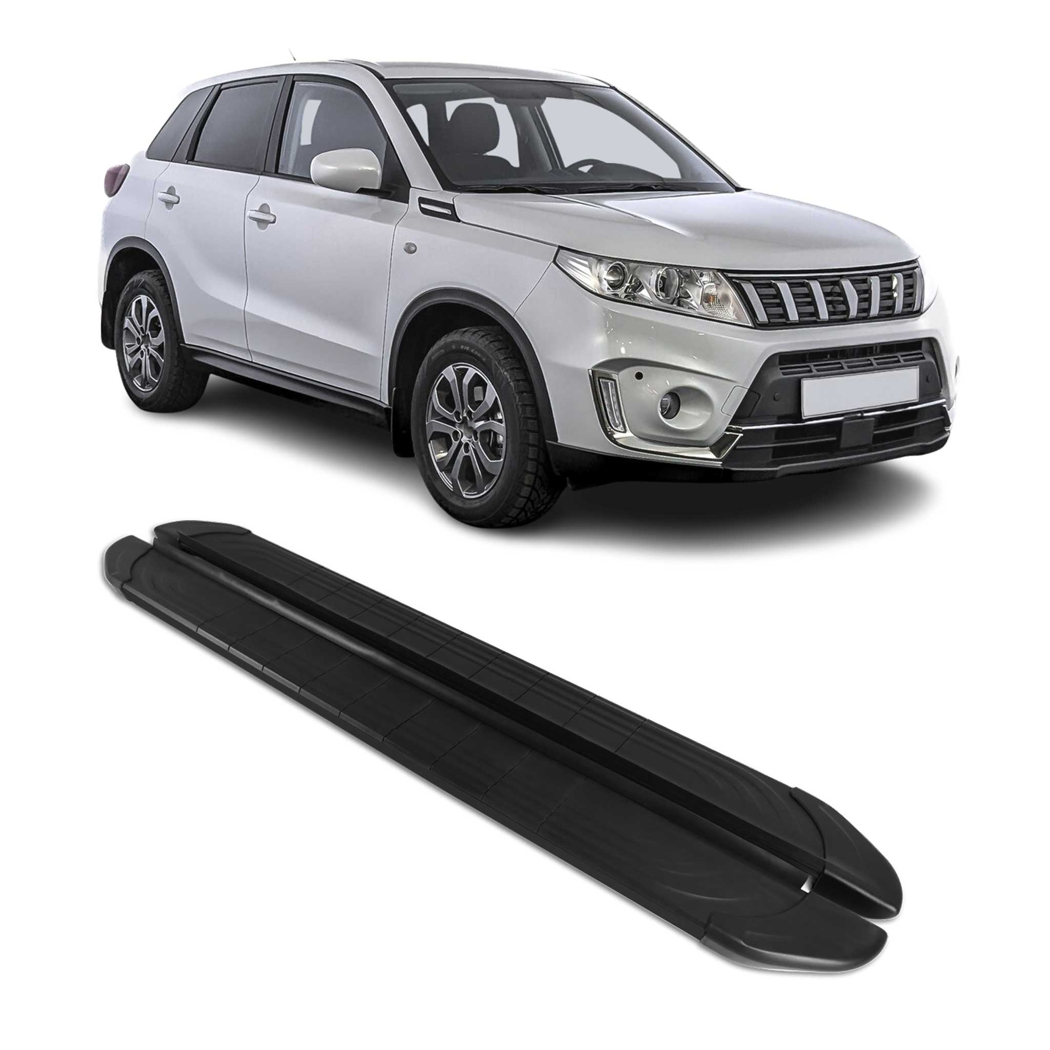Marchepieds Latéraux pédale pour Suzuki Vitara 2015-2026 2Pcs Aluminium Noir