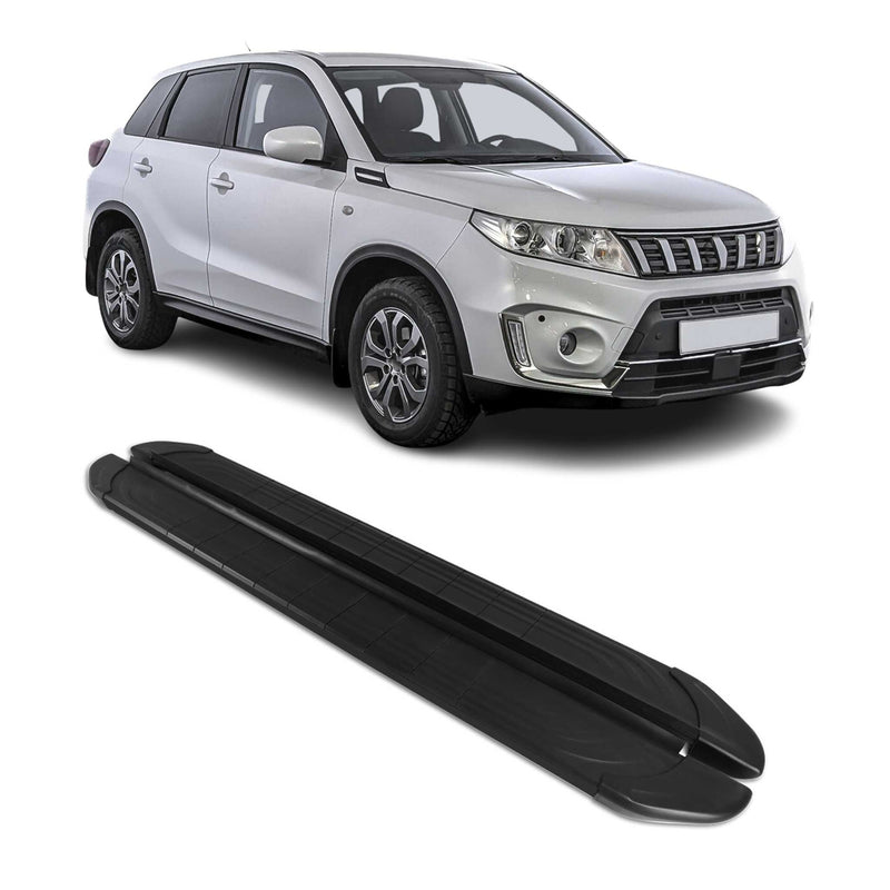 Marchepieds Latéraux pédale pour Suzuki Vitara 2015-2024 2Pcs Aluminium Noir