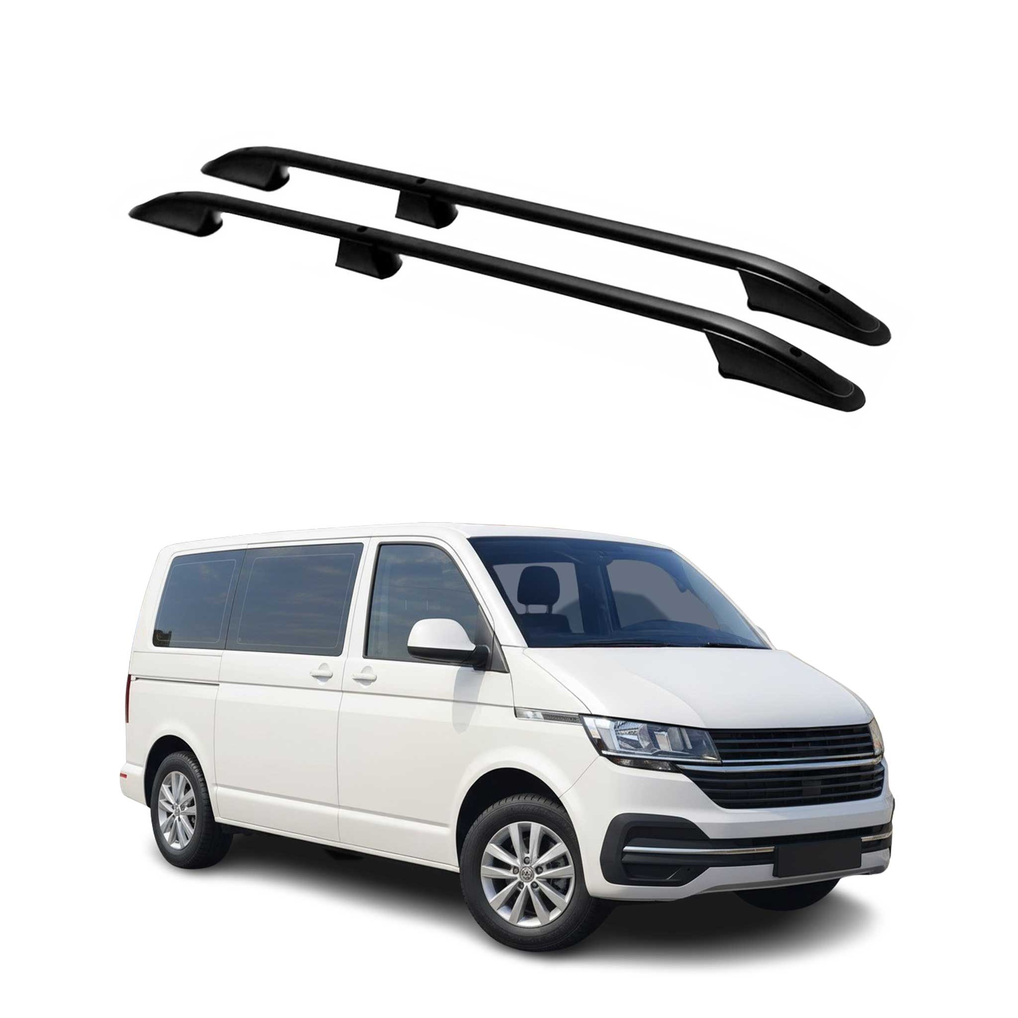 Barres de toit longitudinales pour VW Transporter T7 2023-2026 L1 court Noir ABE