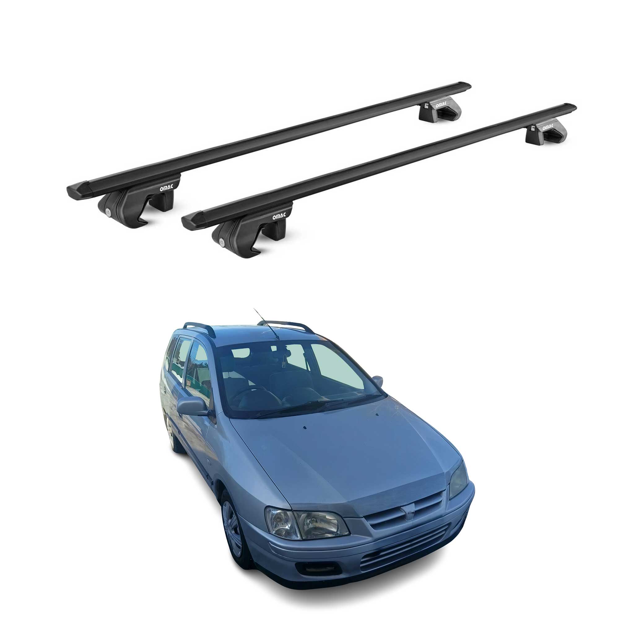 Barres de toit ABE pour Mitsubishi Space Star DG0 1998-2005 5 P Alu Noir 2x