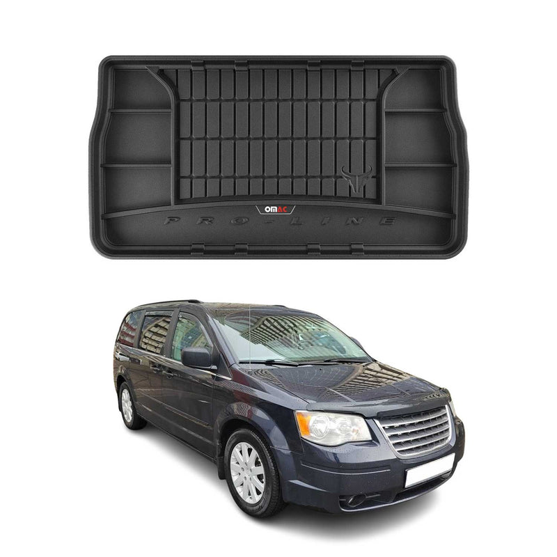 3D Tapis de Coffre pour Dodge Grand Caravan 2007-2020 OMAC Premium Noir