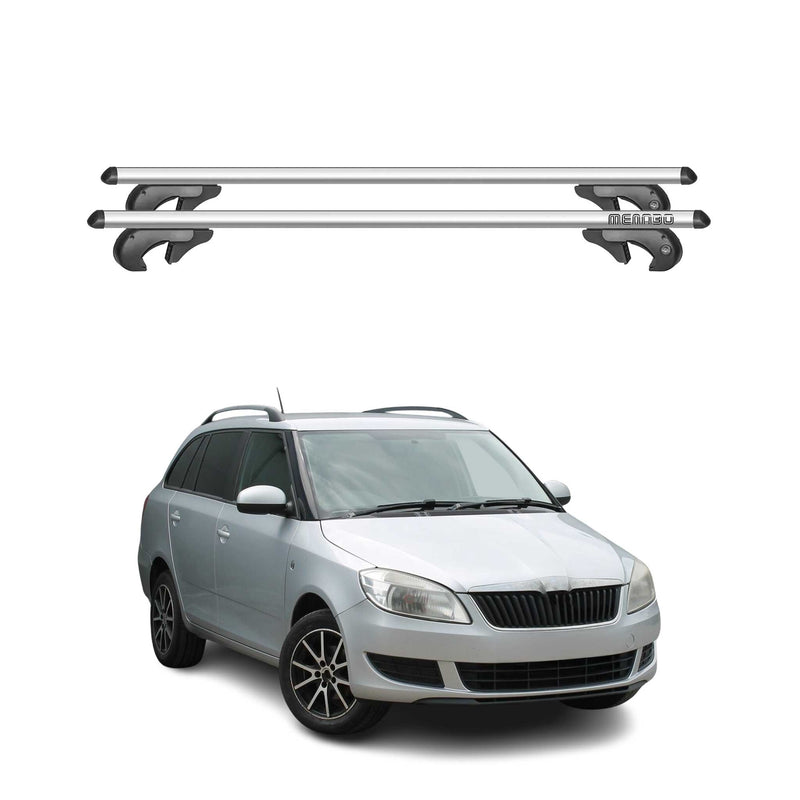 Barres de toit transversales pour Skoda Fabia 5J 2007-2014 90kg Alu Gris 2x