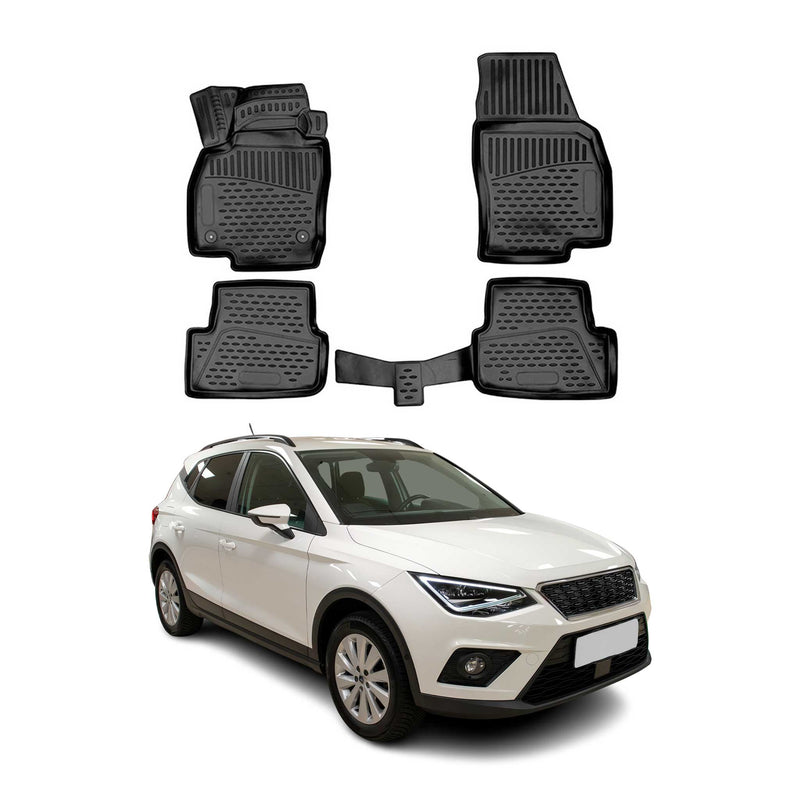 OMAC Tapis de sol pour Seat Arona  2017-2025 sur mesure en caoutchouc Noir
