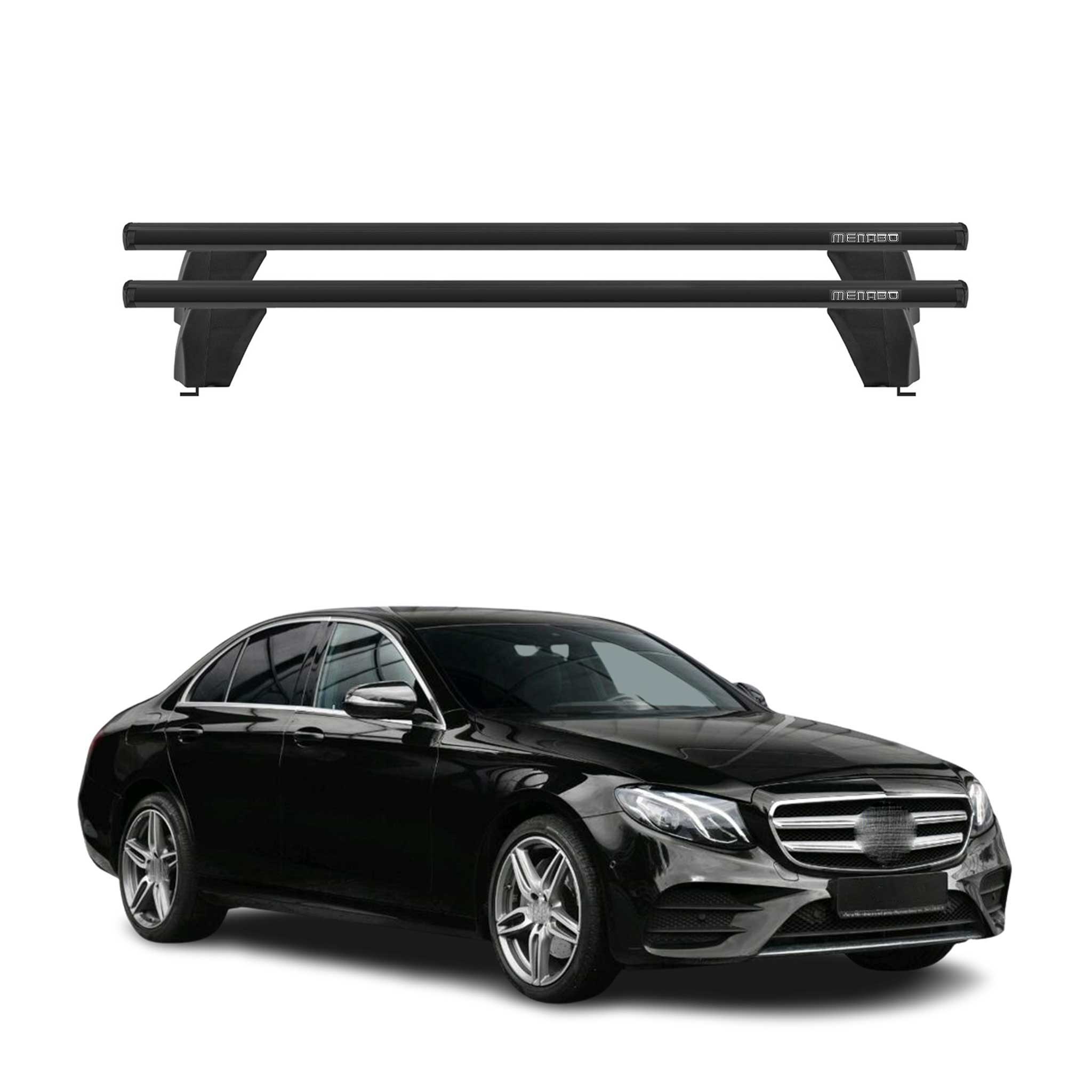 Menabo Barres de toit Transversales pour Mercedes Classe E W213 2016-2020 Noir