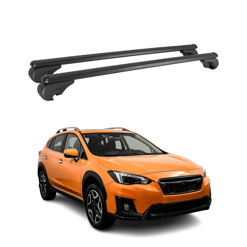 Barres de toit Transversales pour Subaru XV 2011-2017 Aluminium Noir