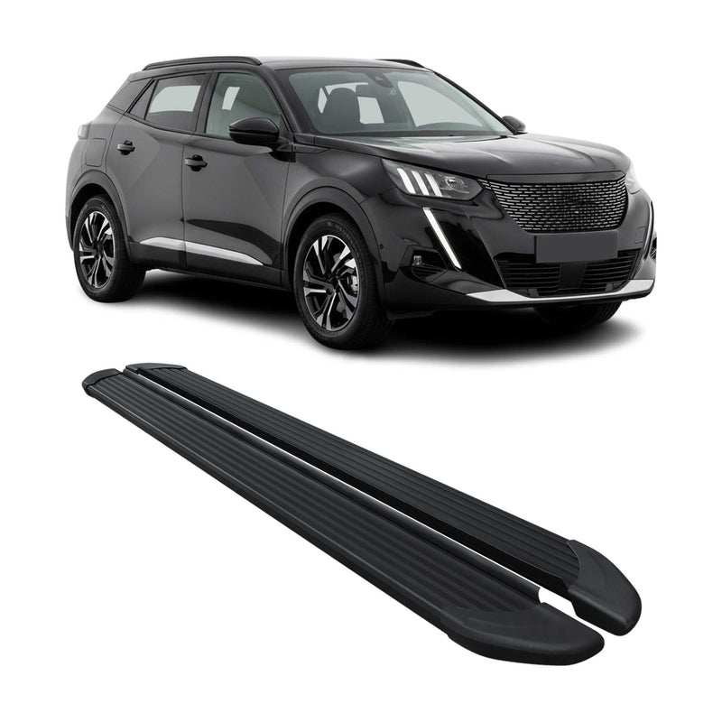 Marchepieds Latéraux pédale pour Peugeot 2008 2020-2024 Noir Aluminium 2Pcs