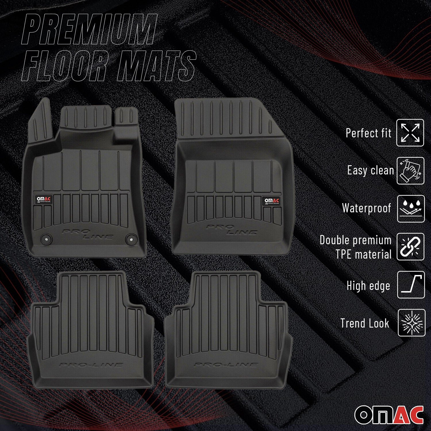 Tapis de Sol pour Peugeot 508 2018-2025 TPE Noir
