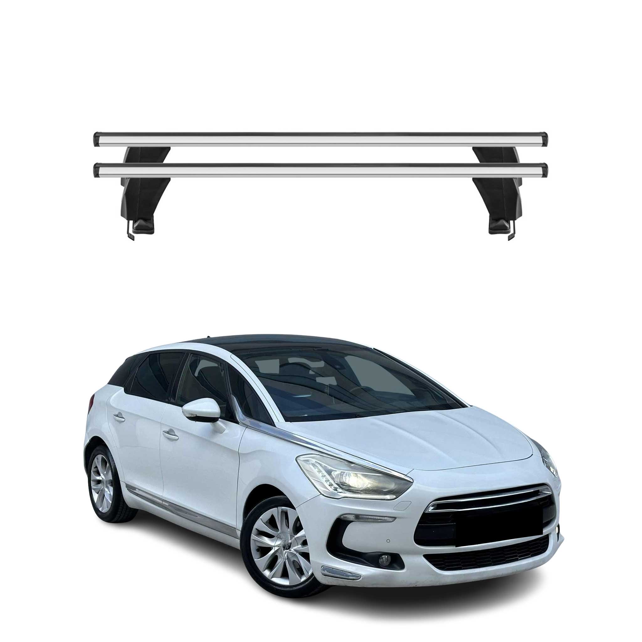 Menabo Barres de toit Transversales pour Citroen DS5 2011-2015 Gris ABE 2x