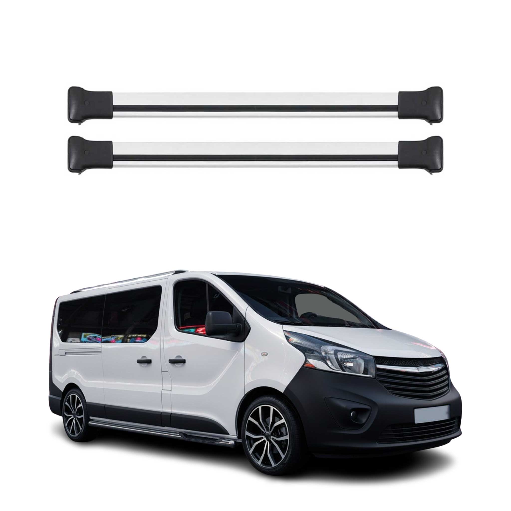OMAC Barres de toit en aluminium pour Fiat Talento 2016-2020 Gris 2Pcs