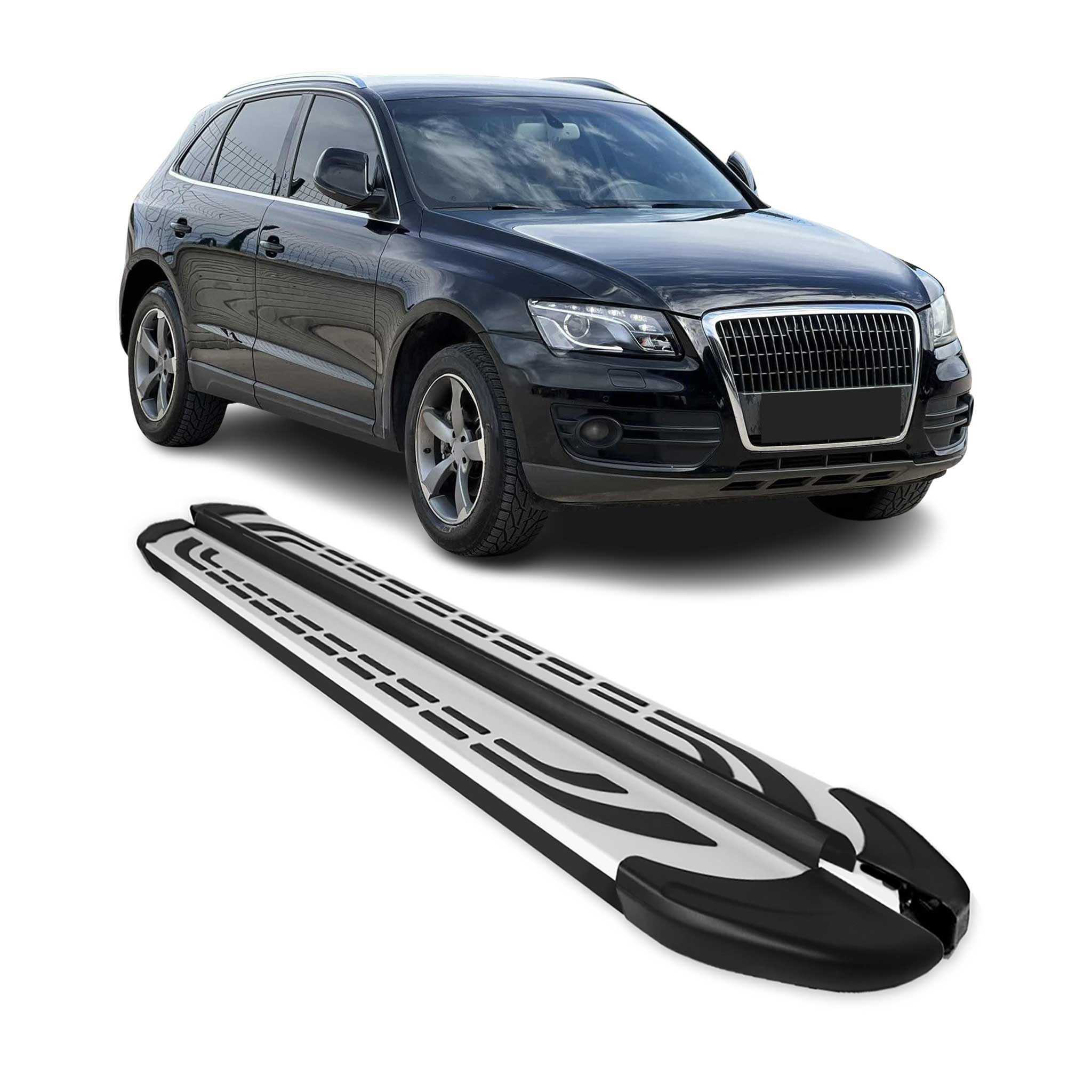 Marchepieds latéraux pédale pour Audi Q5 8RB 2008-2017 Aluminium Gris Noir 2x