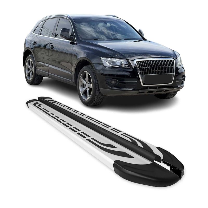 Marchepieds latéraux pédale pour Audi Q5 8RB 2008-2017 2Pcs Alu Gris