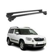 Barres de toit Transversales pour Skoda Yeti 2009-2017 Aluminium Noir