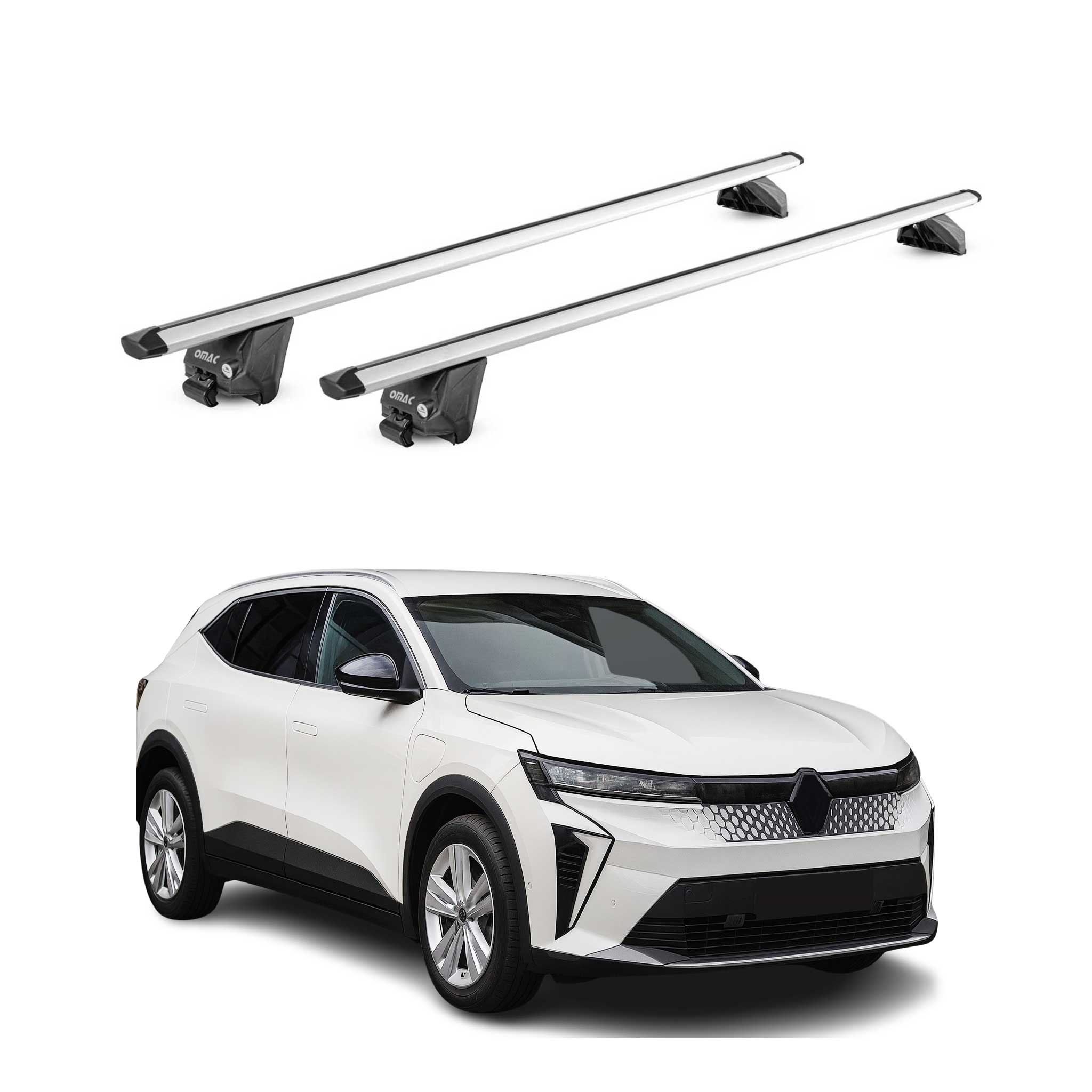 Barres de toit transversales pour Renault Scenic V E-Tech 2024-2026 Alu Gris ABE