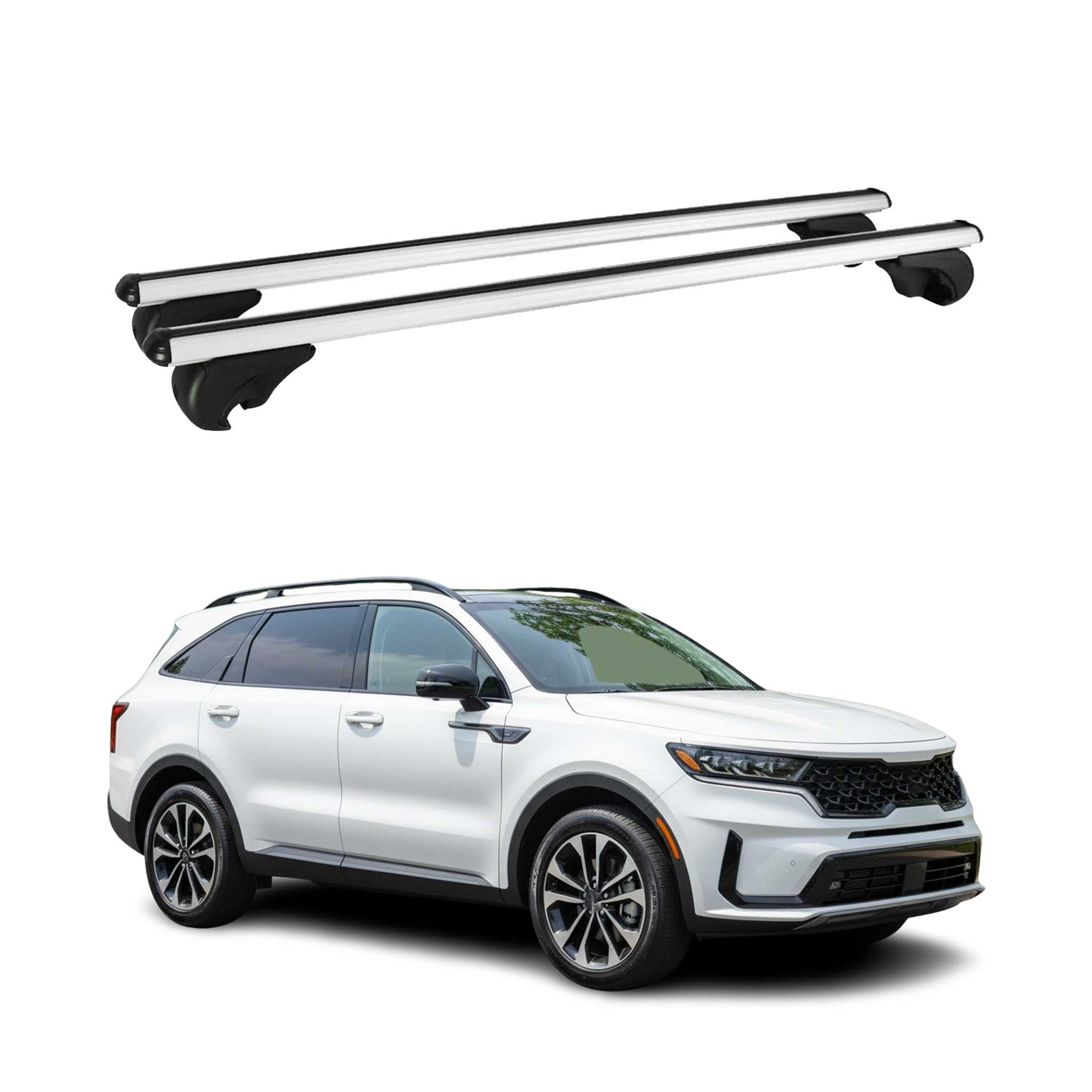 Barres de toit Transversales pour Kia Sorento X-Line 2020-2025 Aluminium Argent
