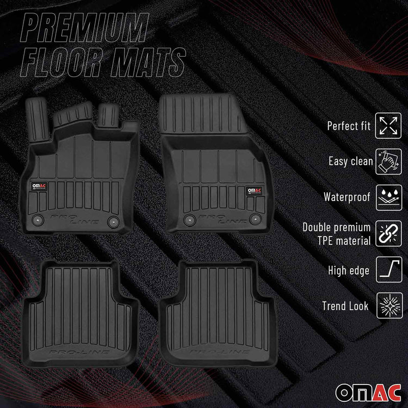 OMAC Tapis de sol caoutchouc pour Audi Q3 / Q3 Sportback 2018-24 Noir Premium