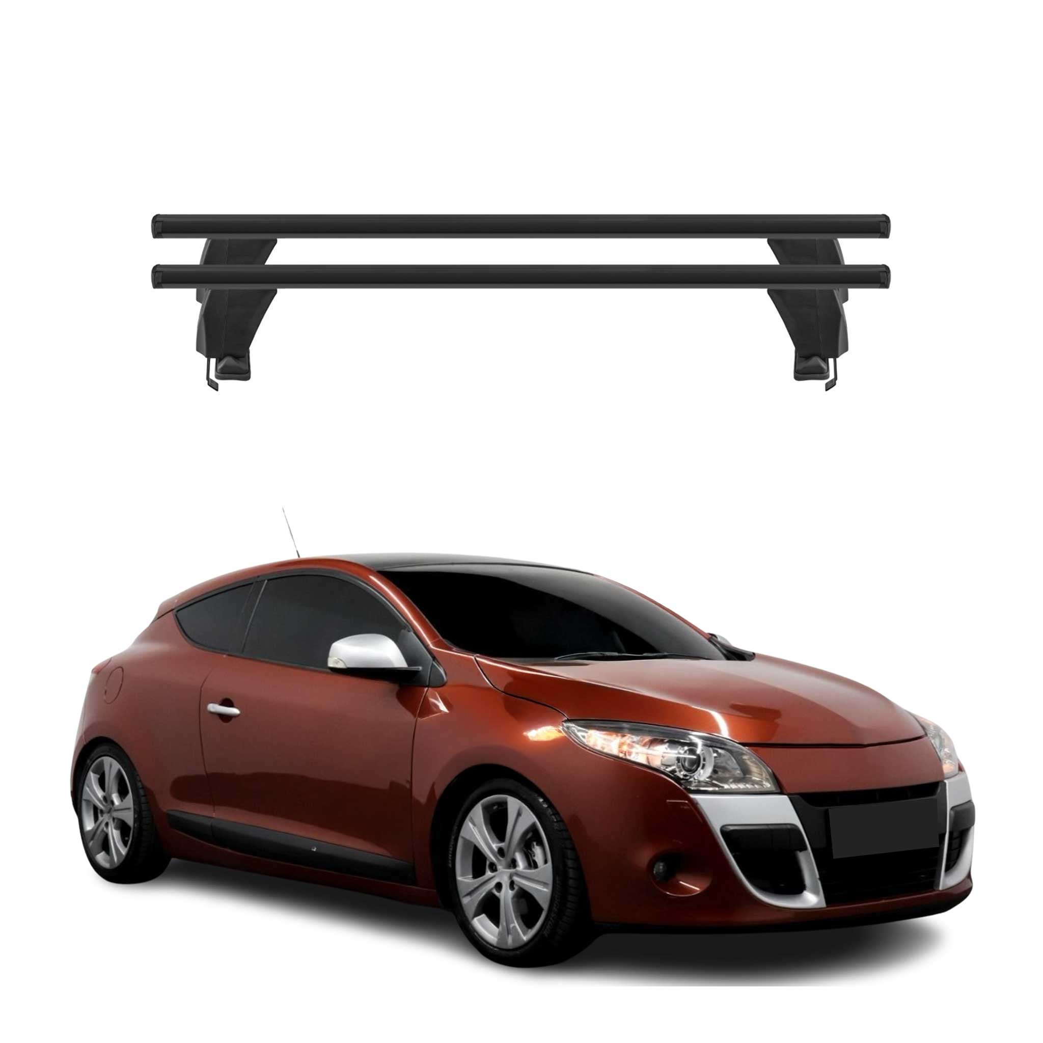 Barres de toit Transversales pour Renault Megane III CoupŽ 2009-2012 Noir 2x