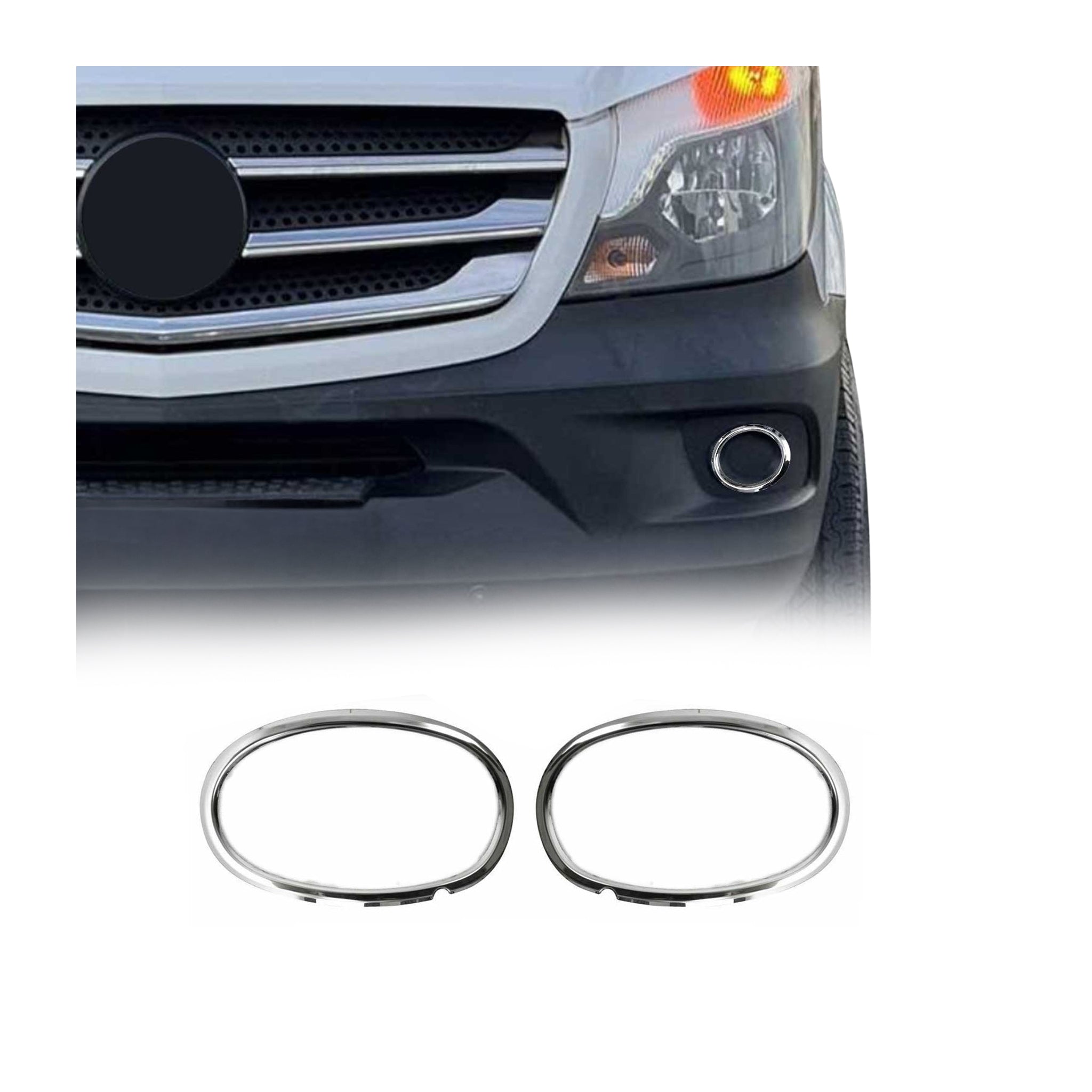 Cadres de Feu Antibrouillard Mercedes-Benz Sprinter W906 2013-2018 Inox Chromé