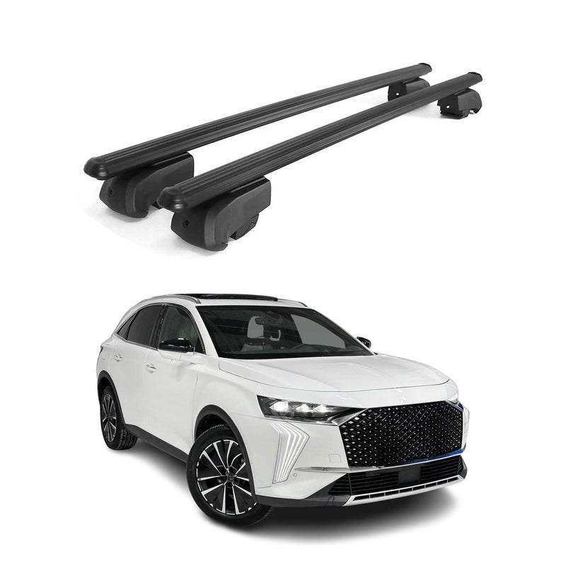 Barres de toit Transversales pour DS7 Crossback 2018-2021 Aluminium Noir ABE