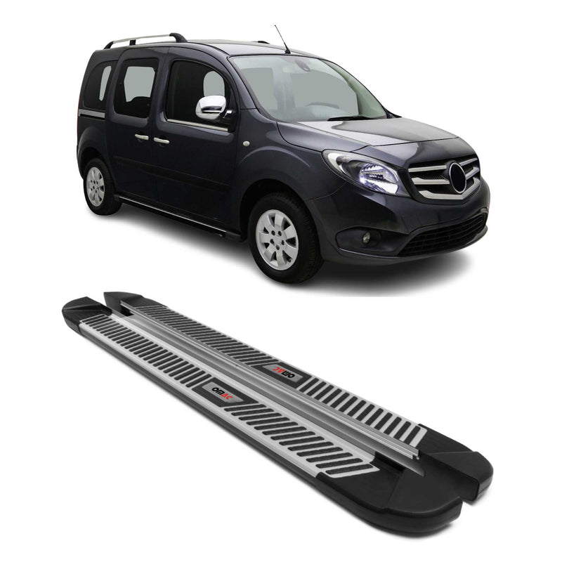Marchepieds Latéraux pour Mercedes Citan 2012-2021 Noir Gris Aluminium 2Pcs